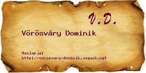 Vörösváry Dominik névjegykártya